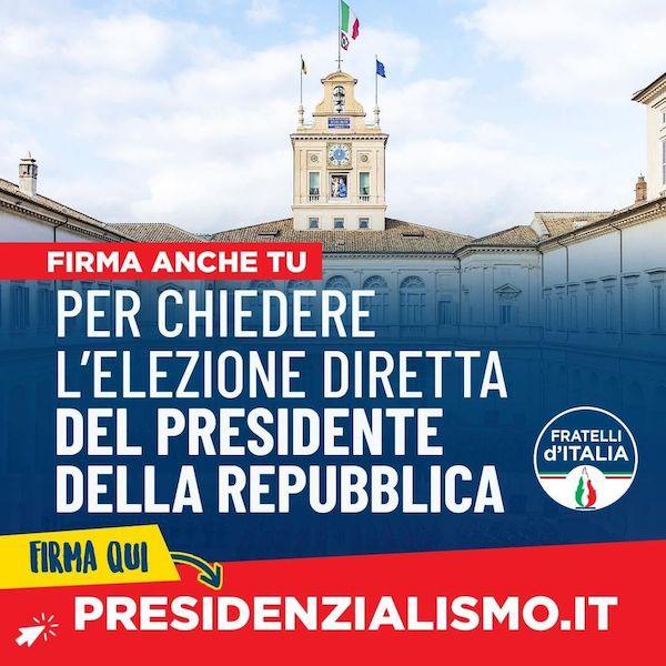 Firma per l’elezione diretta del Presidente della Repubblica